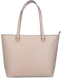Liu Jo - Calf Leather Embossed Logo Bag - Lyst