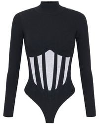 Elisabetta Franchi - Knit Bustier Bodysuit - Lyst