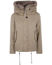 Woolrich - Best Cotton Faux Fur Short Parka - Lyst