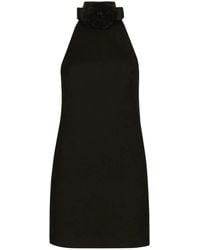 Dolce & Gabbana - Dolce & Gabbana Short Dress With Neckline On Back - Lyst
