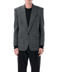 Saint Laurent - Oversized Single-Breasted Herringbone Wool Jacket - Lyst