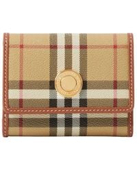 Burberry - Small Check Folding Wallet - Lyst