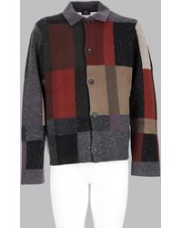 Paul Smith - Wool-Blend Rich Tone Patchwork Button-Up Sweater - Lyst