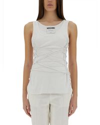 Moschino - Tank Top With Laces - Lyst
