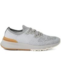 Brunello Cucinelli - Cotton Knit Sneakers - Lyst