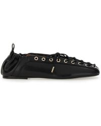 Ganni - Ballet Shoes With Eyelets - Lyst