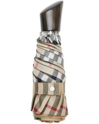 Burberry - Compact Folding Umbrella With Classic Check Design (100Cm) - Lyst