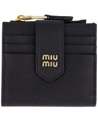 Miu Miu - Small Leather Wallet With Coin Case Accessories - Lyst