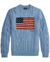 Polo Ralph Lauren - Long Sleeves Round Neck Flag Sweater - Lyst
