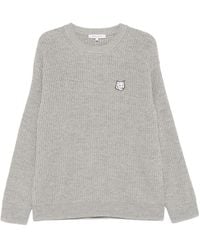 Maison Kitsuné - Maison Kitsuné Fox Head Cotton Ribbed Jumper - Lyst
