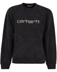 Carhartt - Crew Neck Sweatshirt With Spray Effect Logo - Lyst