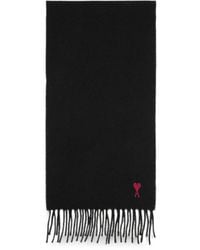 Ami Paris - Wool Scarf With Ami De Coeur - Lyst