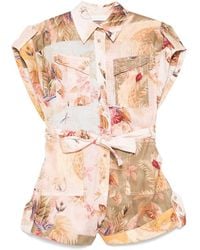 Zimmermann - Ascension Cuffed Playsuit - Lyst