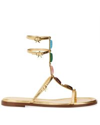 Gianvito Rossi - Sandal "Shanti 05" With Gemstone Embellishments - Lyst