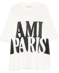Ami Paris - Oversize Fit Short Sleeves Teeshirt With Print - Lyst