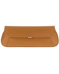 AMINA MUADDI - Camel Leather Ami Clutch - Lyst