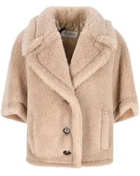 Max Mara - Mxacorvino Teddy Fabric Cape - Lyst