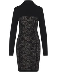 Elisabetta Franchi - Nero Pelle Knit Lace Dress - Lyst