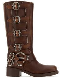 Miu Miu - Leather Boots - Lyst