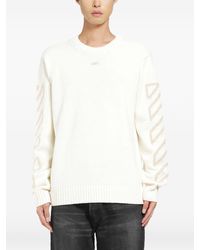 Off-White c/o Virgil Abloh - Diag Arrow Fuzzy Knit Crewneck - Lyst