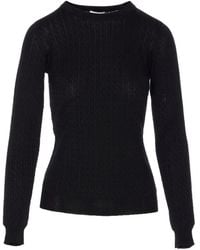 Elisabetta Franchi - Wool Blend Crewneck Sweater - Lyst