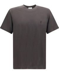 Saint Laurent - Silk And Cotton Cassandre T-Shirt T-Shirts - Lyst