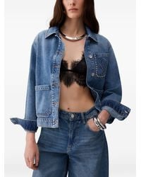 Liu Jo - Denim Jacket With Embossed Logo And Pocket - Lyst