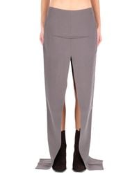 Rick Owens - Long Skirt With Center Slits - Lyst