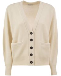 Brunello Cucinelli - Ribbed Cashmere V-Neck Cardigan - Lyst