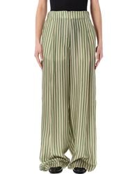 Dries Van Noten - Striped Wide Leg Cupro Pants - Lyst