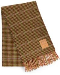 Ganni - Small Check Wool Scarf - Lyst