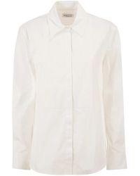 Dondup - Cotton Shirt With Pleated Bib Front - Lyst