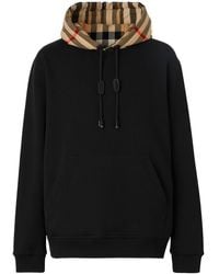 Burberry - Men Check Zip-up Hoodie - Lyst