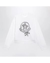 Moncler - Cotton Sweatshirt With Embroidered Logo - Lyst