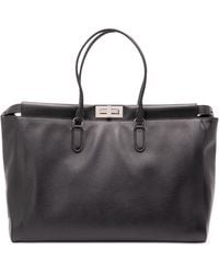 Fendi - Large Peekaboo Grained Leather Tote Bag - Lyst