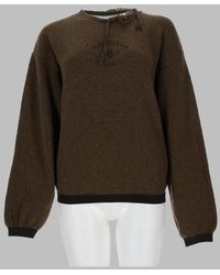 MM6 by Maison Margiela - Maglia Con Dettagli Sfrangiati - Lyst