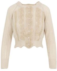 Ermanno Scervino - Cream Cardigan - Lyst
