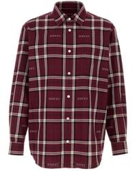 Gucci - Embroidered Cotton Shirt - Lyst