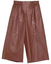 Yves Salomon - Leather Trousers With Drawstring Waistband - Lyst