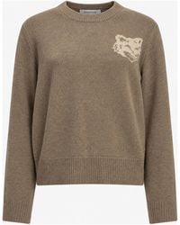 Maison Kitsuné - Maison Kitsuné "Fox Head" Crew-Neck Sweater - Lyst