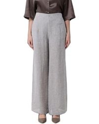 Emporio Armani - Linen Trousers - Lyst