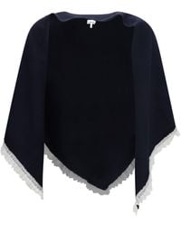 Ganni - Openwork Wool Cape - Lyst