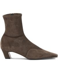 KHAITE - "Nevada Stretch 40Mm" Ankle Boots With Zipper - Lyst