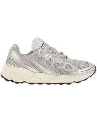 RUN OF - Leather And Fabric Trainers - Lyst