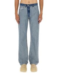 MM6 by Maison Martin Margiela - Light Wash Straight Leg Denim - Lyst