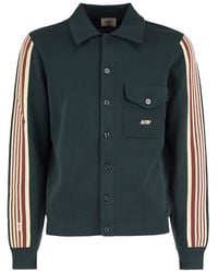 Autry - Knitted Jacket With Buttons And Side Stripes - Lyst