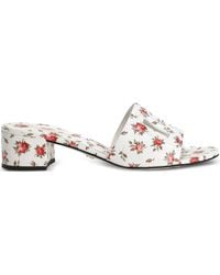 Dolce & Gabbana - Dolce & Gabbana Mules With Little Roses Print - Lyst