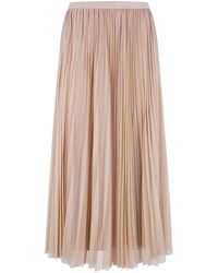 Fabiana Filippi - Wide Pleated Tulle Skirt With Knitted Belt - Lyst