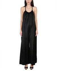 Alysi - Wide Satin Jumpsuit - Lyst