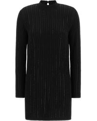 Twinset - Twin Set Ribbed Dress With Rhinestones - Lyst